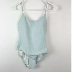 New With Tags Ff Spring Striped Bodysuit For The Pool, Light Blue Lined Swimwear For Spring, Chic Light Blue Swimwear For Spring, Spring Light Blue Lined Swimwear, Light Blue Beachwear Bodysuit For Spring, Spring Beachwear Light Blue Bodysuit, Spring Light Blue Swimming Bodysuit, Swimsuit Blue, Blue Swimsuit