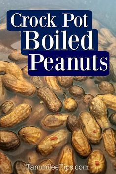 the words crock pot boiled peanuts are shown