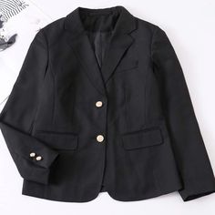 Women's Classic School Blazer 2 Button Nwot Size Xxl Tk Casual Black Blazer With Buttons, School Blazer, School Jacket, Vintage Blazer, Long Sleeves Jacket, Black Blazer, Blazers For Women, Blazer Suit, Outfit Sets