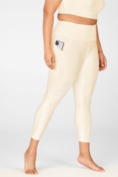 Oasis PureLuxe High-Waisted Shine 7/8 Legging Fabletics yellow female Activewear >> Womens >> Bottoms >> Leggings >> 7/8s plus Training/Yoga and Studio 4-Way Stretch/Pockets Buttery-soft pocket style in PureLuxe Oasis Style, Female Activewear, Yoga Training, Pocket Leggings, Pink Leggings, Built In Storage, Active Wear For Women, The Studio, Oasis