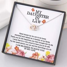 the daughter in law necklace is on display