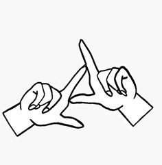 black and white drawing of two hands holding scissors