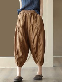 Material: 100% Linen Style: Casual Waist: Elastic Waist Pattern: Solid Pants Style: Harem Pants Pants Length: Ankle-Length Season: Spring, Summer Style Harem Pants, Warm Spring, Pants Style, Linen Style, Ankle Length Pants, Fashion Pants, Ankle Length, Harem Pants, Casual Women