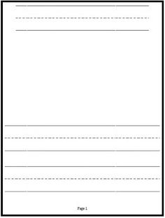 a blank paper with lines in the middle and one line at the bottom that has been cut