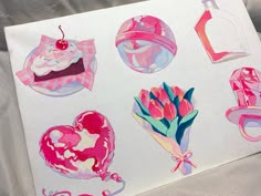 an image of various stickers on a white sheet