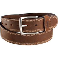 The "Gets Better with Age" wide leather belt from Duluth Trading Company is made of top-grain leather that stands up to hard working days. Work Belt, Duluth Trading Company, Wide Leather Belt, Duluth Trading, Brown Silver, Leather Work, Hard Working, Brass Buckle, Trading Company