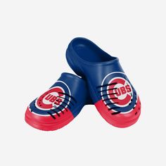 Whether you're walking around the house, in the park, or to your favorite seat in the stadium ready to cheer your team on to victory, do so in style by rocking these Chicago Cubs Colorblock Big Logo Clogs! Features Dual team-colored color block design so you can show off your spirit with every step Bold team logo display on each, in case there were any doubts where your allegiances lie Roomy, comfortable fit to help you enjoy every step Ventilation gaps for maximum breathability Versatile, light Sporty Blue Clogs With Cushioned Footbed, White Sporty Clogs For Sports, Sporty White Clogs For Sports, Sporty Non-slip Synthetic Clogs, Sporty Slip-on Clogs With Fade-resistant Finish, Sporty Slip-on Clogs With Fade-resistant Material, Synthetic Round Toe Clogs For Sports, Sporty Fade-resistant Clogs For Sports, Casual Sports Clogs With Cushioned Footbed