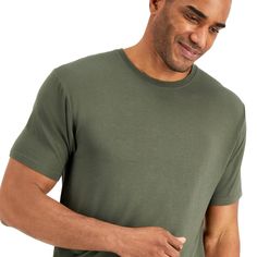 This Hanes Premium Men's Sleep Tee-Shirt, is perfect for sleep or lounging around the house, both day & night. Made from Modal & Spandex, this is the softess Tee to be paired with and Hanes Premium sleep pant or jogger. Machine washable, offered in five sizes Small through 2XL. Also makes the perfect gift. Green Cotton Crew Neck Sleepwear, Green Cotton Sleepwear With Crew Neck, Cotton Crew Neck T-shirt For Lounging, Comfortable Green Tops, Comfortable Green Tops For Relaxation, Comfortable Crew Neck T-shirt For Loungewear, Comfortable Crew Neck T-shirt For Lounging, Green Short Sleeve Tops For Lounging, Relaxed Fit T-shirt For Lounging