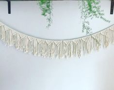 Macrame Garland Macrame Wall Hanging Macrame Banner Macrame - Etsy Macrame Bunting, Macrame Toran, Macrame Banner, Macrame Garland, Fiber Wall Hanging, Wall Hanging Macrame, Tent Trailer, Macrame Patterns Tutorials, Hanging Macrame