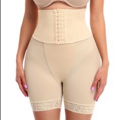 This sheer double compression shaper is made from a breathable fabric, providing comfort when worn and support with lifting your butt. This high waist shaper is designed with the new 360 Omni hip wrapping pads, which adds volume to both the butt and hips. This shaper also features an attached adjustable waist cincher to support with shaping and trimming down your waistline. Colors: Black & Beige Material: 90% polyester 10% spandex Double Compression Hook closure Hip Pads Thigh Trimmer Update: Th Compression Beige Shapewear With Built-in Bra, Beige Compression Shapewear With Built-in Bra, Compressive Beige Shapewear With Medium Bust Support, Beige Full Coverage Nylon Shapewear, Beige Compression Shapewear With Medium Bust Support, Beige Full Coverage Compression Shapewear, Beige Compression Shapewear With High-cut Leg, High Stretch Beige Shapewear With Built-in Shorts, High Waist Compression Nylon Shapewear