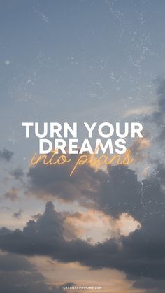 clouds with the words turn your dreams into points