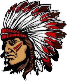 Indian Chief Tattoo, Chiefs Mascot, Native American Drawing, Indian Logo, Native American Chief, Native American Men, Native American Symbols, Red Indian, Indian Headdress