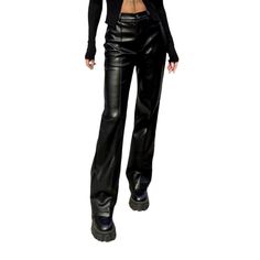 Bring a retro-futuristic trend to your wardrobe with our 2023 Autumn-Winter Collection of Y2K Pu-leather Jeans Pants for women! With a high-waisted silhouette. straight black design. and front seam detailing. these jeans are as stylish as they are traditional. Plus. the zipper and button closure ensures that you can adjust the fit for the perfect look and feel.Distinctive Features: Y2K Style: These wax jeans pants bring the iconic Y2K mode to your wardrobe. the perfect blend of nostalgic chic an Chic Streetwear Straight Pants, Chic Straight Pants For Streetwear, Trendy High Rise Winter Pants, Streetwear Straight Leg Faux Leather Pants, Faux Leather Straight Leg Bottoms For Streetwear, Faux Leather Straight Leg Pants For Streetwear, Faux Leather Pants For Streetwear, Straight Leg Faux Leather Pants For Streetwear, Edgy High Waist Winter Jeans