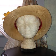 Adolfo Realties Yellow Year Round Straw Hat, Accentuated With Flowers And A Bow Size: 22' Diameter Summer Hats Beach, Floppy Beach Hat, Round Hat, Floppy Sun Hats, Military Camouflage, Summer Sun Hat, Ski Hats, Strapback Hats, Brown Leather Belt