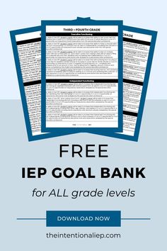 the free iep goal bank for all grade levels