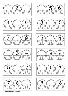 worksheet for numbers 1 - 10 with cupcakes in the middle and one missing