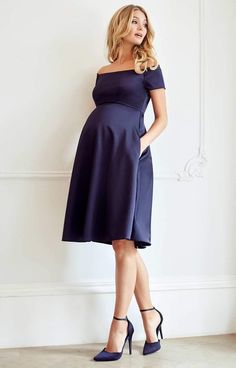 Aria Maternity Dress Midnight Blue by Tiffany Rose Elegant Off-shoulder Maternity Dress For Party, Elegant Off-shoulder Fitted Maternity Dress, Girly Blouse, Tiffany Rose, Pregnant Wedding, Pregnant Wedding Dress, Portrait Photos, Pictures Photography, Party Kleidung