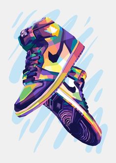 Street Canvas Painting, Shoes Wallpaper, Sneaker Posters, Sneakers Street, Trendy Wall Decor, Shoes Illustration, Street Painting