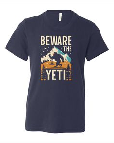 Travel through the icy peaks of the alps with this magical Bella Canvas 3001 Matterhorn t-shirt! Inspired by the famous Disneyland ride, this shirt features a graphic of the iconic Matterhorn mountain with and Yeti. A vintage-style font reads "Beware the Yeti" in tribute to the mythical snow beast within the mountain. Whether you're a Disney parks fan, a lover of mountains and nature, or just want a conversation-starting t-shirt, this Matterhorn tee is a must-have. Crafted from soft, lightweight Disney Yeti Shirt, Cotton Graphic Print T-shirt For Disney Trips, Matterhorn Mountain, Disney Shirts For Men, Disneyland Rides, Star Boots, Star Wars Men, How To Start Conversations, Disney Shirt