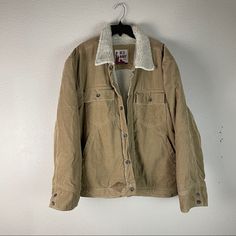 Old Navy Corduroy Sherpa Jacket Size Xxl Stain Shown In Photos Exactly As Shown Relaxed Fit Corduroy Outerwear For Winter, Winter Utility Corduroy Jacket, Khaki Utility Jacket With Corduroy Collar For Winter, Vintage Corduroy Outerwear For Outdoor, Vintage Corduroy Outdoor Outerwear, Beige Collared Corduroy Outerwear, Beige Corduroy Collared Outerwear, Rugged Khaki Utility Jacket For Winter, Vintage Beige Outerwear With Relaxed Fit