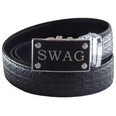 Well-crafted Mens automatic genuine leather belt for all occasions that makes a STATEMENT. This mens belt features our signature series strap with a stylish buckle with the word SWAG. Belt strap is 1.4” wide. Buckle is roughly 1.6” wide by 2.7” long EASY TO USE: Our straps are available in three sizes (M, L, XL) to limit the need for any cutting. Select Medium for waists up to 38", Large for waists up to 44 and XL for waists up to 54 PERFECT FIT: Our belt features a ratchet system with 38 ¼” gro Urban Swag, Mens Fashion Suits Casual, Mens Belt, Mens Fashion Casual Winter, Swag Men, Streetwear Accessories, Microfiber Cleaning Cloths, Genuine Leather Belt, Urban Wear