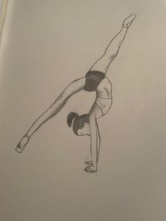 a pencil drawing of a person doing a handstand on one hand and another hand in the other