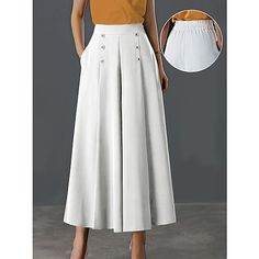 Season:Summer,Spring; Fabric:Polyester; Gender:Women's; Style:Comfort,Work; Elasticity:Micro-elastic; Occasion:Office,Daily,Office / Career; Function:Soft,Comfortable,Breathability,Comfort; Waistline:High Waist; Pattern:Plain; Design:Elastic Waist,Pocket; Pants Type:Wide Leg,Pants Trousers; Front page:FF; Listing Date:06/15/2023; Production mode:External procurement; Hips:; Length:; Pants Length:Full Length Cheap Dresses Casual, Trouser Pocket, Pant Suit, Palau, Tonga, Vanuatu, Clothing Hacks, Type Of Pants