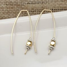 Luxe - Modern Gold Threaders Earrings Etsy Chic Threader Drop Earrings As Gift, Chic Dangle Threader Earrings Gift, Chic Single Threader Earring As Gift, Gold Nickel-free Threader Earrings, Adjustable Gold Wrap Single Earring, Adjustable Single Gold Wrap Earring, Minimalist Adjustable Yellow Gold Linear Earrings, Chic Gold Linear Earrings For Gift, Metal Threader Earrings With Ear Wire