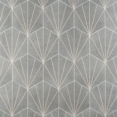 an art deco wallpaper pattern in grey and white with gold lines on the side