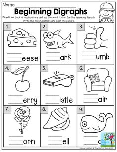 worksheet for beginning and ending sounds with pictures