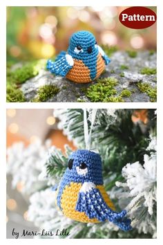 crocheted bird ornament pattern by mar - lou's crafts