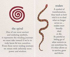 two different types of snakes on paper with words in the middle one is red and the other is black