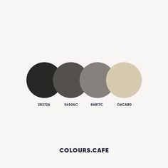 four different shades of black, white and grey with the words colours cafe on them