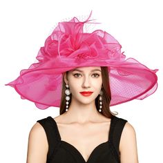 PRICES MAY VARY. Amazing wide brim derby hats with no detachable fascinator come with free headband and hairclip for your different dressing and hairstyle.Get one for more dressing inspiration. Double layer design: organza and hard mesh. UV proof, comfortable, lightweight, breathable and easy to restore shape. Adjustable head circumference.Fit for head circumference about (22"~22.8"). only (0.25lb). Perfect for Tea Party,Wedding , Garden Party, Gatsby Party,Beach party, Race Day Events,Cocktail Organza Veil, Derby Wedding, Lucky Leaf, Women Church, Tea Party Wedding, Kentucky Derby Hats, Summer Sun Hat, Kentucky Derby Hat, Derby Hat