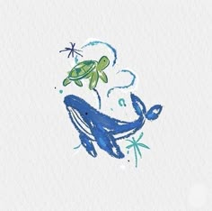 Ocean Aesthetic Drawing, Blue Drawings Aesthetic, Cartoon Ocean Animals, Whale Doodle, Whale Drawing, Magical Landscapes, Turtle Drawing, Cute Doodles Drawings, World Of Fantasy