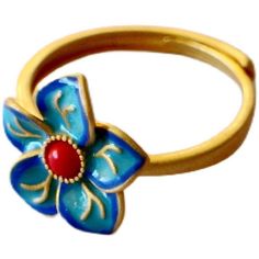 Cocktail Ring-Cloisonne Exquisite Enamel Flower rings for women Vintage Chinese Southern red tourmaline Ancient Gold Craft Jewelry gift Style: Classic Side Stone: Tourmaline Shape\pattern: Flower Setting Type: Tension Setting Rings Type: Cocktail Ring Occasion: Anniversary Model Number: JZ178 Metal Material: Silver plating Item Weight: 0.01 Item Type: Rings Gender: Women Fine or Fashion: Fine CertificateType: Third Party Appraisal Certificate Number:3256805092206812 Adjustable Flower Enamel Ring As Gift, Flower-shaped Enamel Ring For Gift, Flower-shaped Enamel Ring As Gift, Flower Shaped Enamel Ring As A Gift, Flower Shaped Enamel Ring For Gift, Floral Enamel Ring As Gift, Unique Enamel Flower Shaped Jewelry, Unique Enamel Flower Jewelry, Red Open Flower Ring