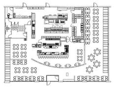 the floor plan for a restaurant with tables and chairs, benches, and seating areas