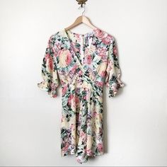 Brand New With Tags! Retail Price $158.00 Anthropologie Faithful The Brand Floral Romper Belted Waist Bell Sleeves Back Zip Closure Size Large 100% Rayon Measurements: Armpit To Armpit 23” Waist 17”, Length 35” No Flaws Of Any Kind All Prices Are Negotiable #X Feminine Floral Print Jumpsuits And Rompers For Day Out, Feminine Floral Print Jumpsuits For Day Out, Fitted Floral Print Jumpsuits For Garden Party, Fitted Floral Jumpsuits And Rompers For Garden Party, Feminine Fitted Floral Jumpsuits And Rompers, Feminine V-neck Jumpsuits And Rompers For Spring, Spring Floral Print Loungewear Jumpsuits And Rompers, Pink Floral Print Jumpsuits And Rompers For Garden Party, Floral Print Jumpsuits For Garden Party In Spring