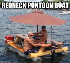 A rather ingenious design! Floating Picnic Table, On A Boat, Pontoon Boat, Fishing Humor, Yacht Club, Einstein