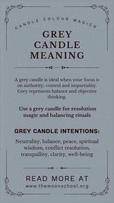 a menu for grey candle meaning