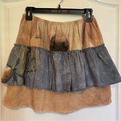 This Skirt Is Reworked From Vintage & Recycled Fabric. Every One Is One Of A Kind! Nwt Brown Cotton Mini Skirt For Summer, Summer Tiered Skirt From Urban Outfitters, Summer Tiered Skirt By Urban Outfitters, Urban Outfitters Casual Tiered Skirt, Reworked Skirt, Reworked Clothes, Cotton Skirts, Urban Outfitters Skirt, Ruffle Mini Skirt