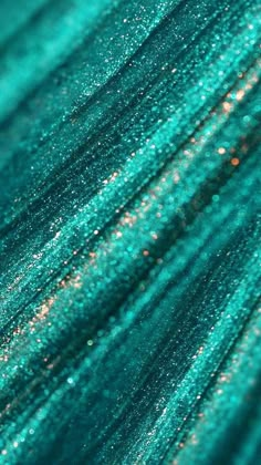 close up view of green glitter fabric