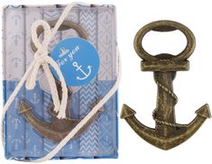 an anchor and rope tied to a package