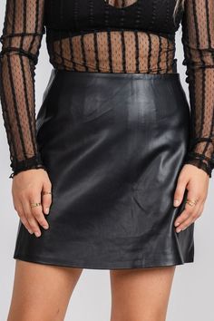 Z Supply Ciera leather skirt black | Lush Fashion Lounge: boutique fashion skirts, affordable boutique skirts, cute affordable skirts Leather Skirt Black, Black Leather Skirts, Faux Leather Skirt, Women's Boutique, Oklahoma City, Ladies Boutique, Skirt Black, Black Media, Oklahoma