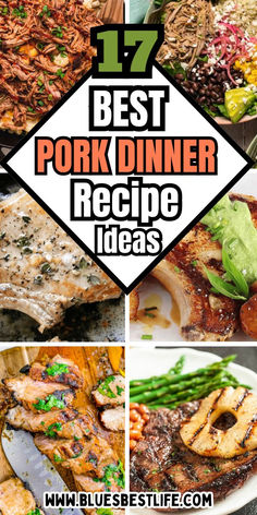 A collection of pork dinner recipes. Pork Dinner Recipes For Family, Easy Pork Dinner Recipes, Pork Dinner Recipes, Easy Dinner Recipes Pork, Family Meal Ideas, Pork Meals, Pork Recipes For Dinner, Easy Pork Chops, Easy Pork Chop Recipes