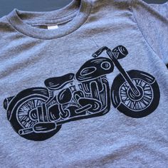 Motorcycle Birthday, Kids Motorcycle, Clothes Trendy, Vintage Motorcycle, Grey Shirt, Birthday Shirt, Gray Tshirt