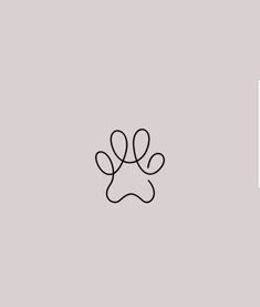 a dog's paw is shown in the center of this minimalistic logo design