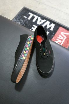 VANS Checker Tape Authentic Black/Black/Rasta VN0A38EMMOQ - APLAZE Vans Checkered, Vans Men, Vans Authentic, Mens Vans, Black, Color