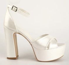 Platform: 3 cm ; 1,18 inches Heel Height: 13 cm; 5,12 inches Color: White Closed Toe Platform Wedding Shoes, Formal Wedding Shoes With Platform And Round Toe, Formal Wedding Shoes With Platform Block Heel, Formal Wedding Shoes With Platform And Closed Toe, Wedding Closed Toe Sandals With Reinforced Heel, Formal Closed Toe Platform Wedding Shoes, Wedding Sandals With Reinforced Heel And Closed Toe, Silver Wedding Shoes With Padded Heel And Round Toe, Silver Platform Heels For Wedding