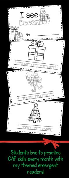 christmas themed bookmarks for students to practice reading